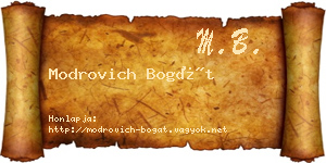 Modrovich Bogát névjegykártya